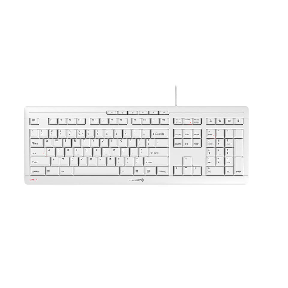 Clavier Contour Design STREAM Bureau USB QWERTY Anglais Américain Blanc
