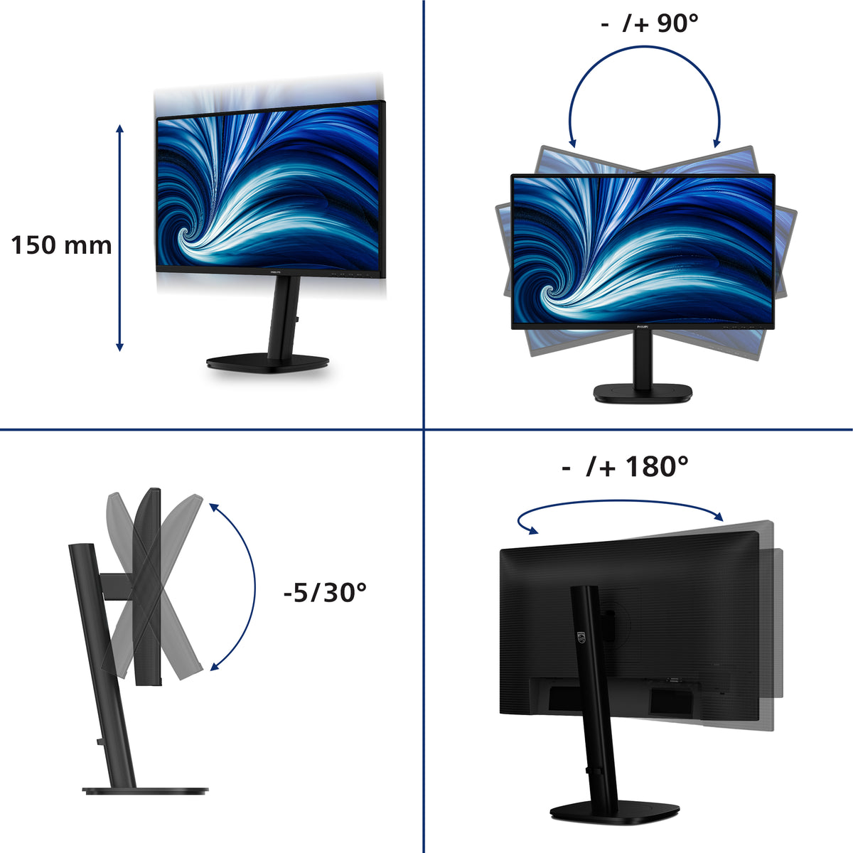 Philips 3000 series 24B2N3200A/00 Computerbildschirm 60,5 cm (23.8") 1920 x 1080 Pixel Full HD LED Schwarz