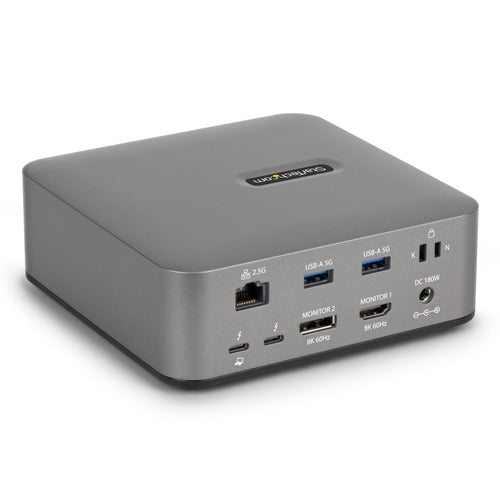 StarTech.com Thunderbolt 5 Universelle Dockingstation, Multi-Display Hub, 8K 60Hz oder 4K 144Hz, 120Gbps Bandbreitenverstärkung, 140W PD, 30W Handy-Ladung, USB 10Gbps, 2.5G LAN
