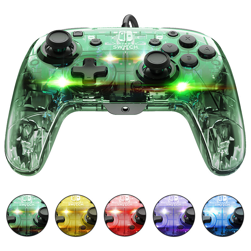 PDP Afterglow Deluxe+ Transparent USB Gamepad Analog / Digital Nintendo Switch, Nintendo Switch OLED