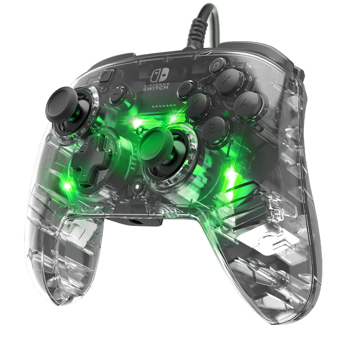 PDP Afterglow Deluxe+ Transparent USB Gamepad Analog / Digital Nintendo Switch, Nintendo Switch OLED