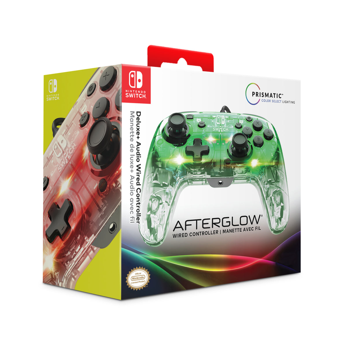 PDP Afterglow Deluxe+ Transparent USB Gamepad Analog / Digital Nintendo Switch, Nintendo Switch OLED