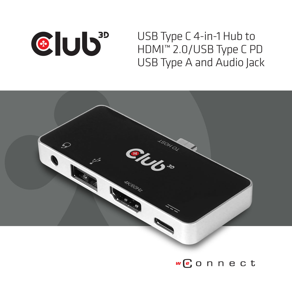 CLUB3D CSV-1591 laptop-dockingstation & portreplikator Andocken USB 3.2 Gen 1 (3.1 Gen 1) Type-C Schwarz, Chrom