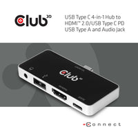 CLUB3D CSV-1591 laptop-dockingstation & portreplikator Andocken USB 3.2 Gen 1 (3.1 Gen 1) Type-C Schwarz, Chrom