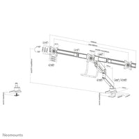 Neomounts NM-D775DX3BLACK Monitorarm 17-27" - Gasfeder - Topfix - 180°-Stopp