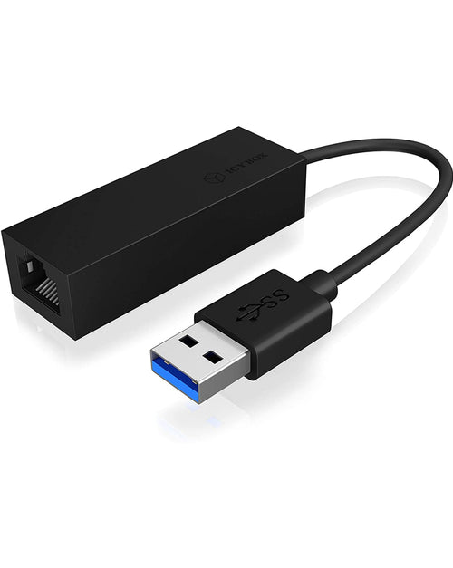ICY BOX IB-AC501a, USB 3.2 Gen 1 (Type-A) zu Gigabit Ethernet Lan Adapter, schwarz