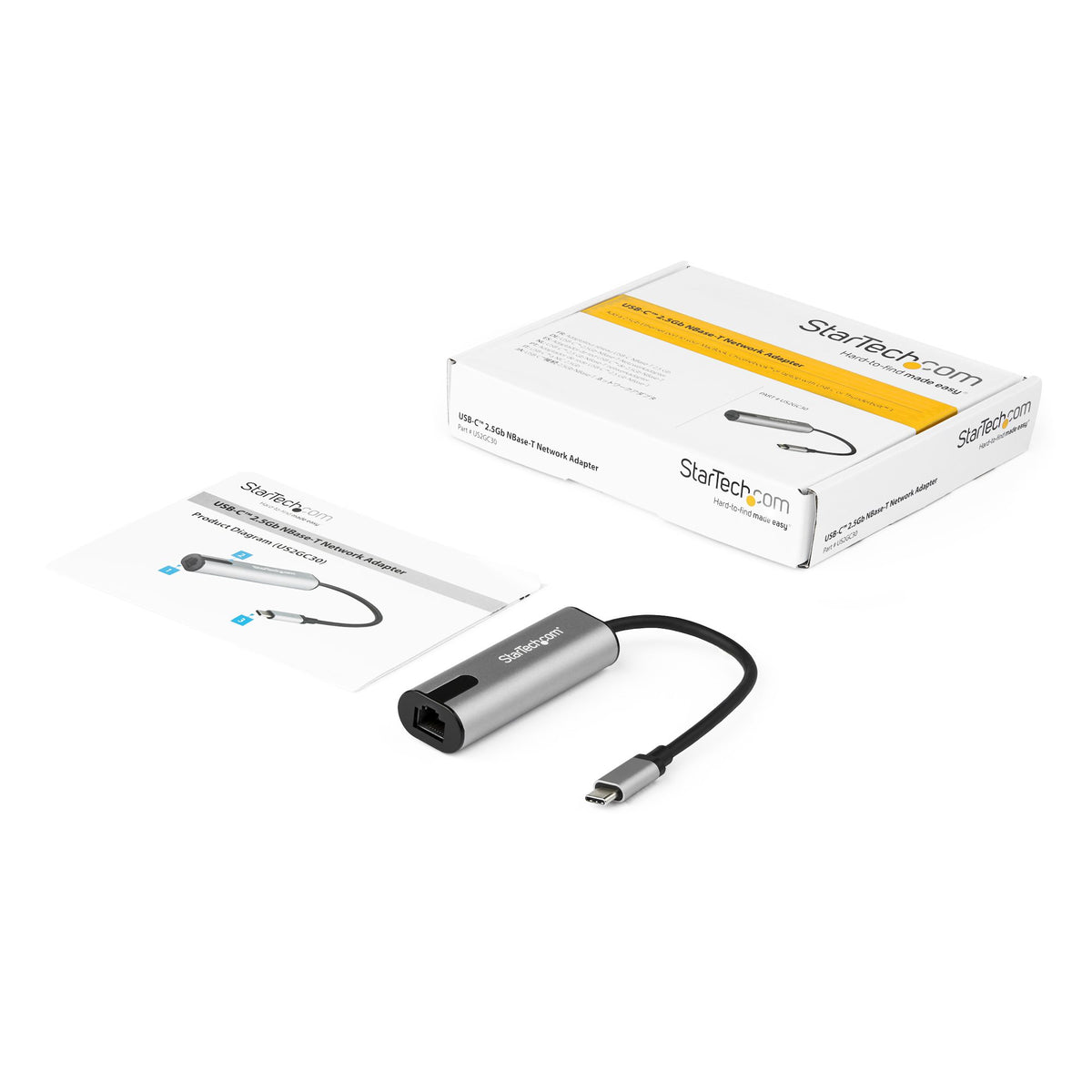 StarTech.com 2.5GbE USB-C auf Netzwerk Adapter - USB-C 3.0 2.5/1 Gbit/s und 100 Mbit/s Multigeschwindigkeits NIC - USB-C/Thunderbolt 3 3.1 Laptop auf RJ45/LAN - MacBook Pro, Surface