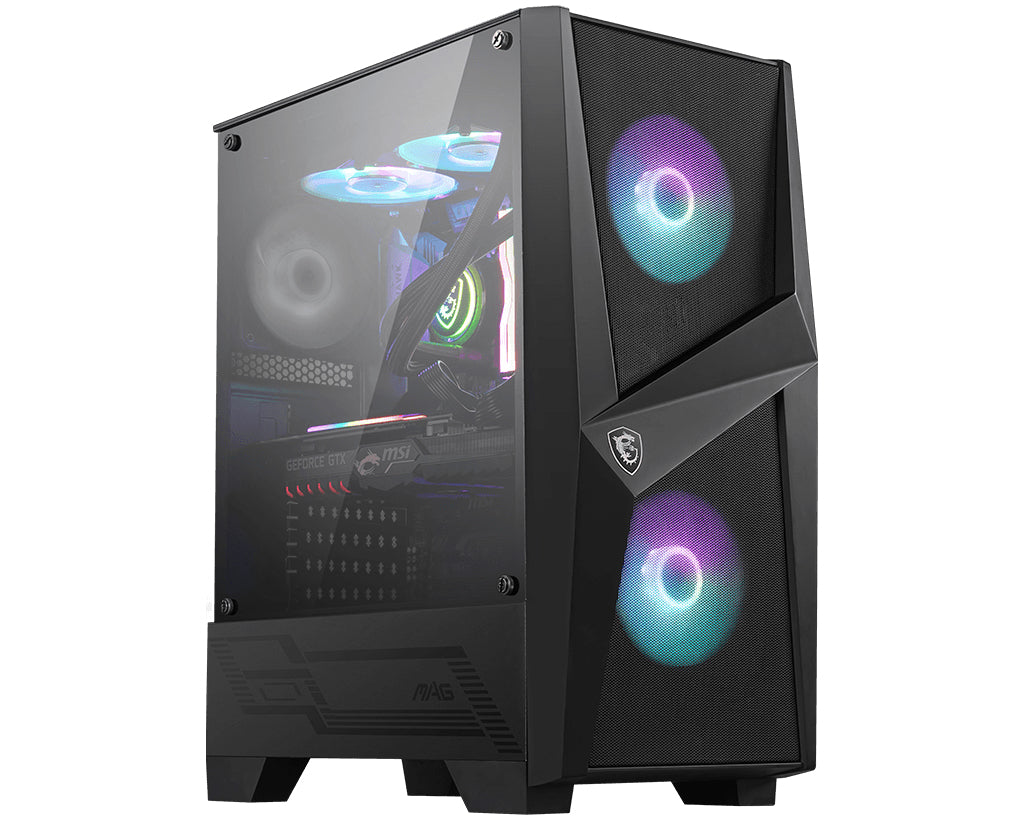 MSI MAG FORGE 100R Computer-Gehäuse Midi Tower Schwarz, Transparent