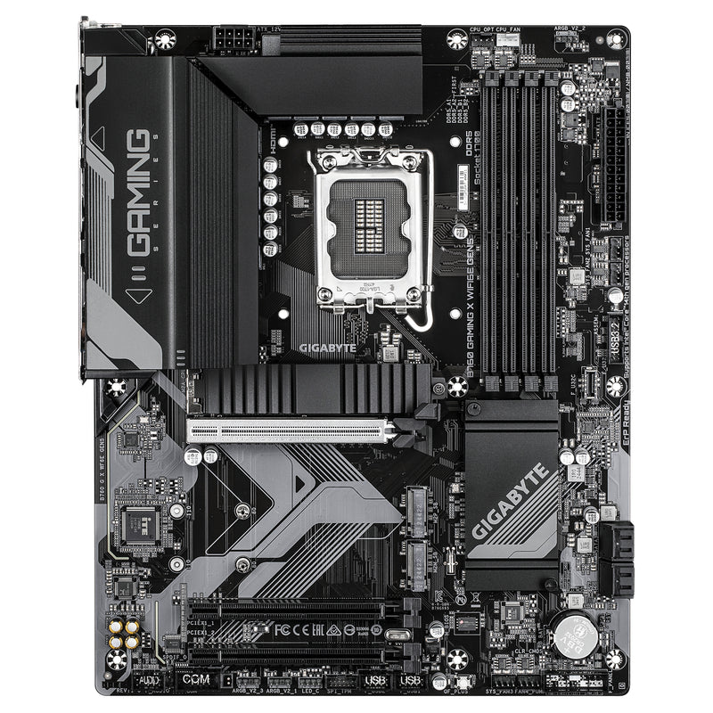GIGABYTE B760 GAMING X WIFI6E GEN5 Mainboard – Unterstützt Intel Core Prozessoren der 14. Generation, 8+1+1 Phasen VRM, bis zu 5600 MHz DDR5, 3 x PCIe 4.0 M.2, Wi-Fi 6E, 2.5 GbE LAN, USB 3.2 Gen 2