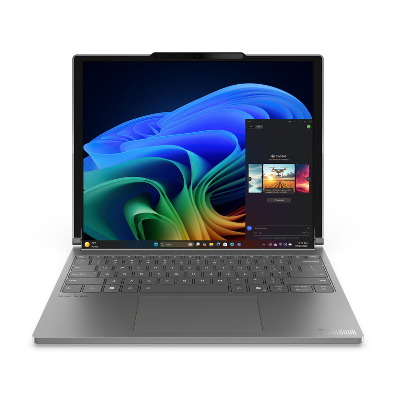 Lenovo ThinkBook Plus G6 Rollable Copilot+ PC Intel Core Ultra 7 258V Laptop 42,4 cm (16.7") 32 GB LPDDR5x-SDRAM 1 TB SSD Wi-Fi 7 (802.11be) Windows 11 Pro Schweiz Grau