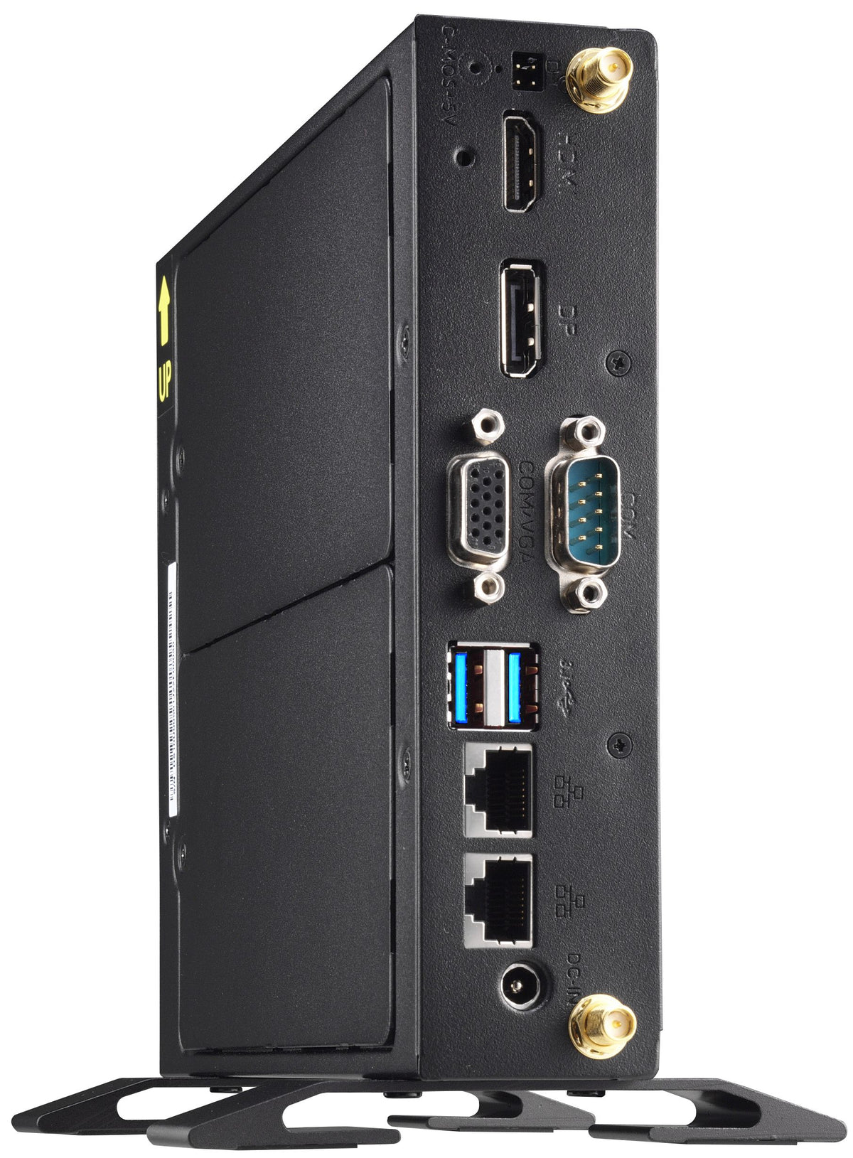 Shuttle XPC slim Barebone DS10U, Celeron 4205U, 1xHDMI, 1xDP, 1x VGA, 2x LAN, 1xCOM, 8x USB, sans ventilateur, fonctionnement continu 24/7