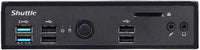 Shuttle XPC slim Barebone DS10U, Celeron 4205U, 1xHDMI, 1xDP, 1x VGA, 2x LAN, 1xCOM, 8x USB, sans ventilateur, fonctionnement continu 24/7