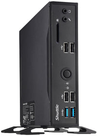 Shuttle XPC slim Barebone DS10U, Celeron 4205U, 1xHDMI, 1xDP, 1x VGA, 2x LAN, 1xCOM, 8x USB, sans ventilateur, fonctionnement continu 24/7