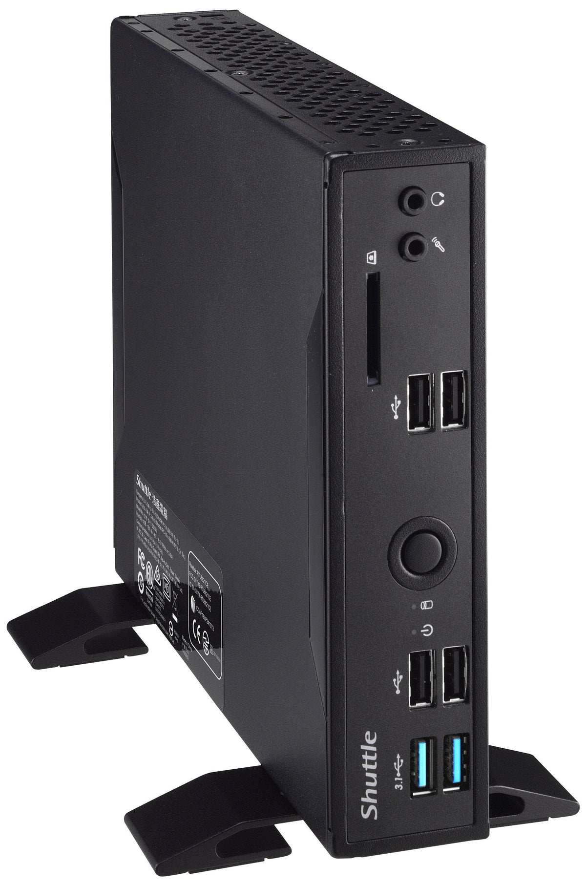 Shuttle XPC slim Barebone DS10U, Celeron 4205U, 1xHDMI, 1xDP, 1x VGA, 2x LAN, 1xCOM, 8x USB, sans ventilateur, fonctionnement continu 24/7