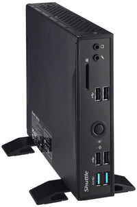 Shuttle XPC slim Barebone DS10U, Celeron 4205U, 1xHDMI, 1xDP, 1x VGA, 2x LAN, 1xCOM, 8x USB, sans ventilateur, fonctionnement continu 24/7