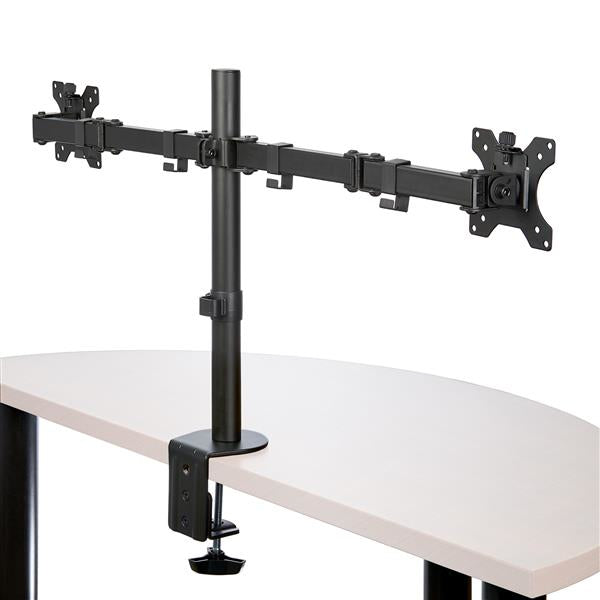 StarTech.com Monitorarm für 2 Monitore mit Schreibtischhalterung - Tischklemme - VESA-Monitorhalterung für bis zu 32-Zoll-Displays - Ergonomischer Gelenkmonitorarm - höhenverstellbar, neigbar, drehbar