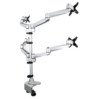 StarTech.com Vierfach-Monitorarm - Premium Gelenkige Monitor Halterung 2x2 für VESA-Bildschirme bis 30" (11,3kg) - Höhenverstellbar - Neig-/Schwenk-/Drehbar - Tischklemme/Tischlochmontage