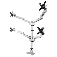StarTech.com Vierfach-Monitorarm - Premium Gelenkige Monitor Halterung 2x2 für VESA-Bildschirme bis 30" (11,3kg) - Höhenverstellbar - Neig-/Schwenk-/Drehbar - Tischklemme/Tischlochmontage