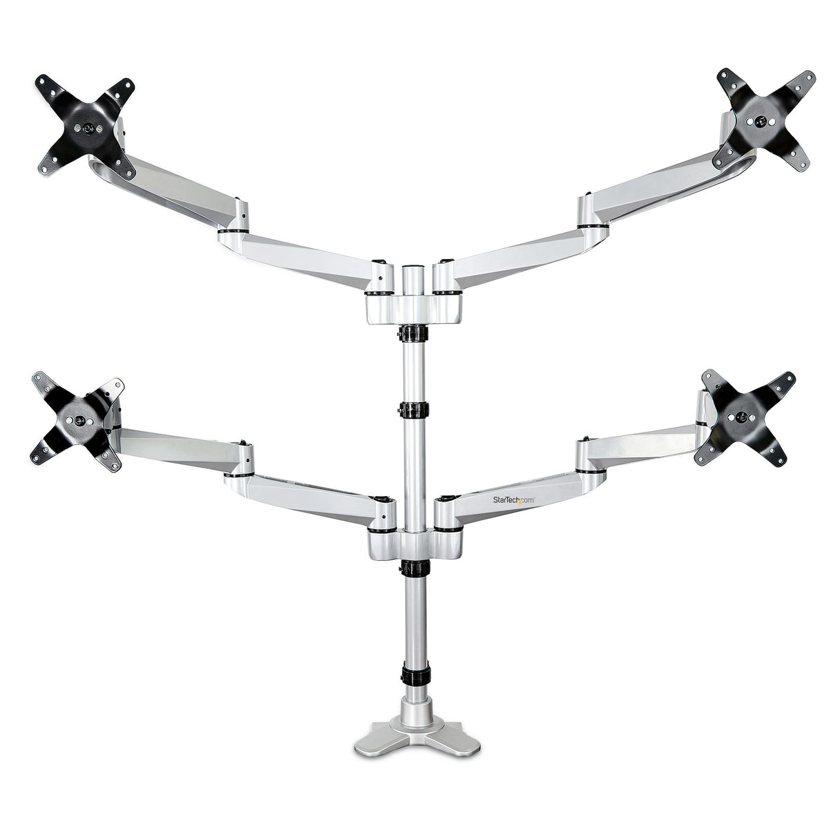 StarTech.com Vierfach-Monitorarm - Premium Gelenkige Monitor Halterung 2x2 für VESA-Bildschirme bis 30" (11,3kg) - Höhenverstellbar - Neig-/Schwenk-/Drehbar - Tischklemme/Tischlochmontage