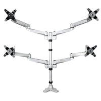 StarTech.com Vierfach-Monitorarm - Premium Gelenkige Monitor Halterung 2x2 für VESA-Bildschirme bis 30" (11,3kg) - Höhenverstellbar - Neig-/Schwenk-/Drehbar - Tischklemme/Tischlochmontage