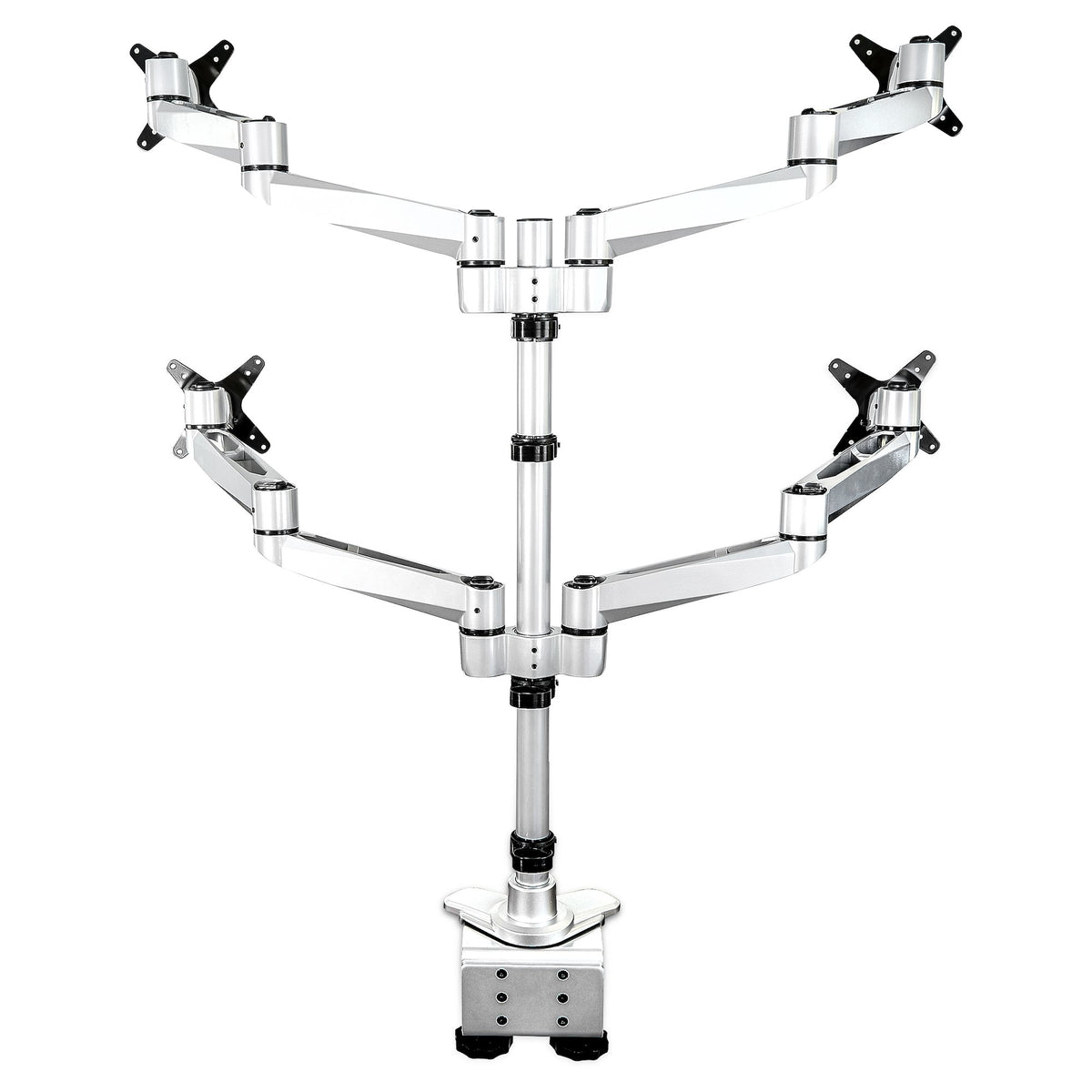 StarTech.com Vierfach-Monitorarm - Premium Gelenkige Monitor Halterung 2x2 für VESA-Bildschirme bis 30" (11,3kg) - Höhenverstellbar - Neig-/Schwenk-/Drehbar - Tischklemme/Tischlochmontage