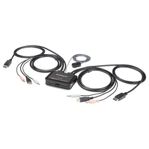 StarTech KVM Switch 2xKVM 2xDP-M 1xDP-W 2xUSB-M&W 4xAudio Ausgang Klinke 2xAudio Eingang Black