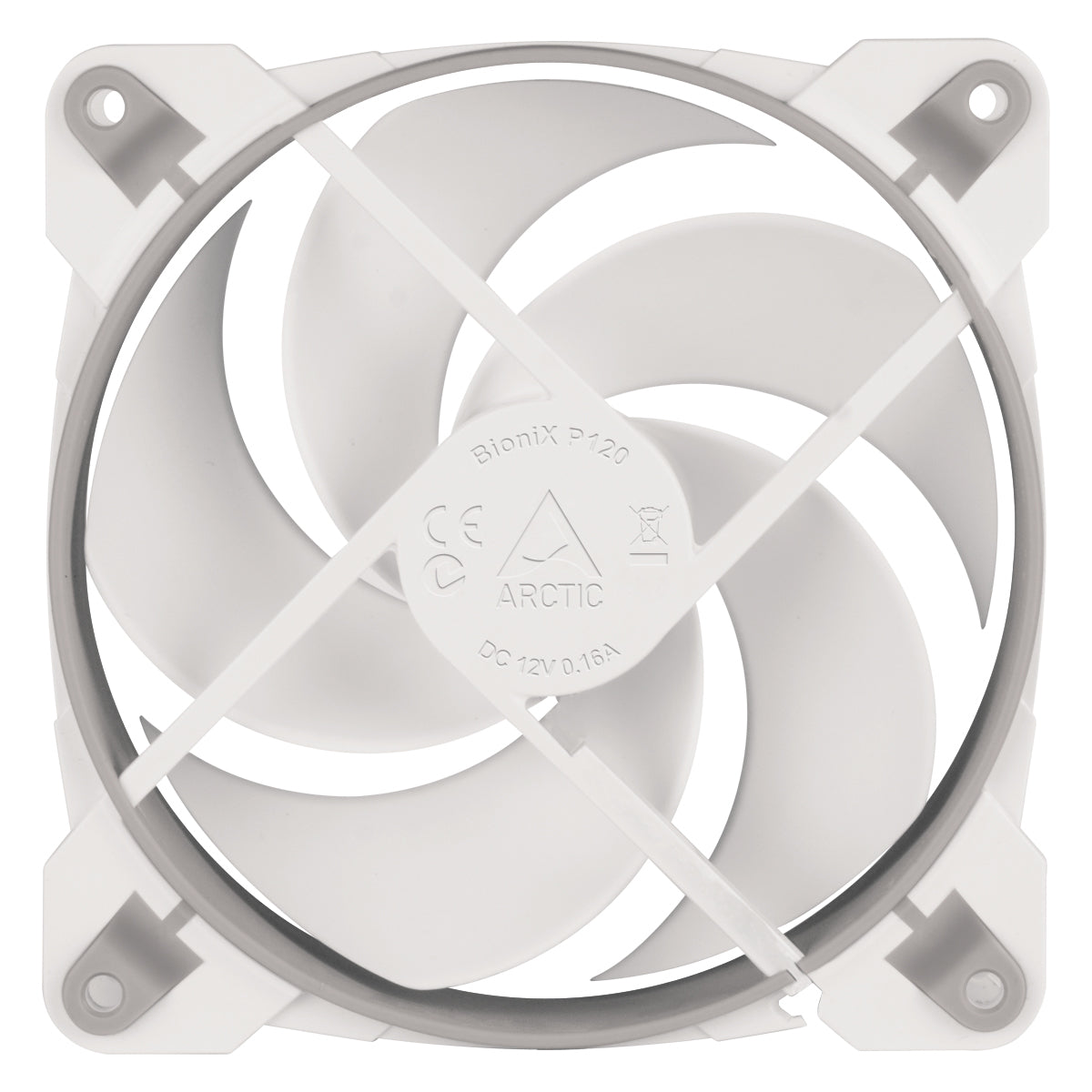ARCTIC BioniX P120 (Grau/Weiß) – 120 mm PWM PST Gaming Lüfter optimiert für statischen Druck