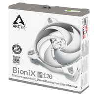 ARCTIC BioniX P120 (Grau/Weiß) – 120 mm PWM PST Gaming Lüfter optimiert für statischen Druck