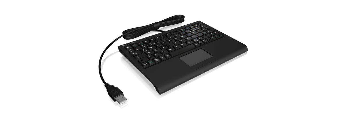 KeySonic ACK-3410 (DE) Super-Mini Tastatur, Smart-Touchpad, USB, schwarz