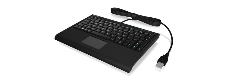 KeySonic ACK-3410 (DE) Super-Mini Tastatur, Smart-Touchpad, USB, schwarz