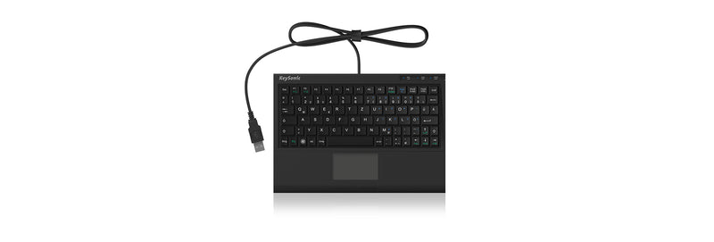 KeySonic ACK-3410 (DE) Super-Mini Tastatur, Smart-Touchpad, USB, schwarz