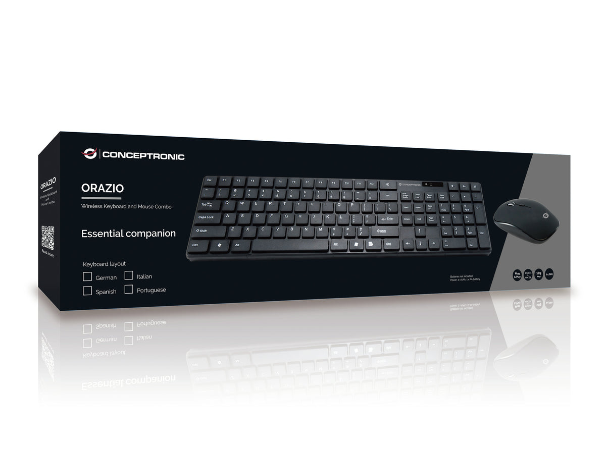 Conceptronic ORAZIO Kabellose Tastatur- und Maus-Kombination, deutsch