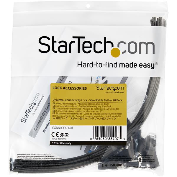 StarTech.com Sicherheitskabel - 20er Pack - Stahl - verstellbar