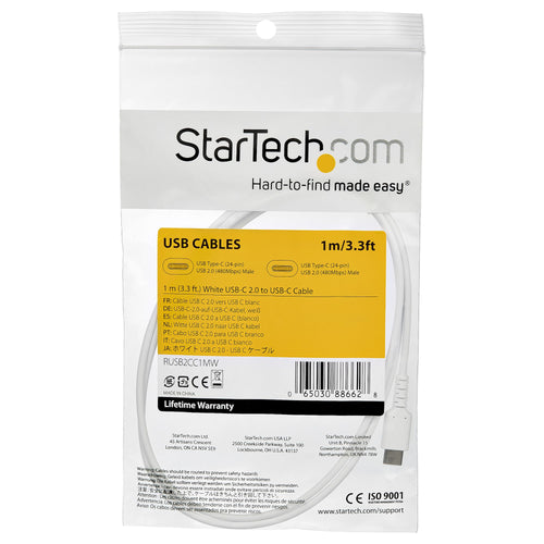 StarTech STARTECH.COM USB-C Kabel 1m hochwertiges USB 2.0 Typ-C Datenbertragungs und Ladekabel St/St