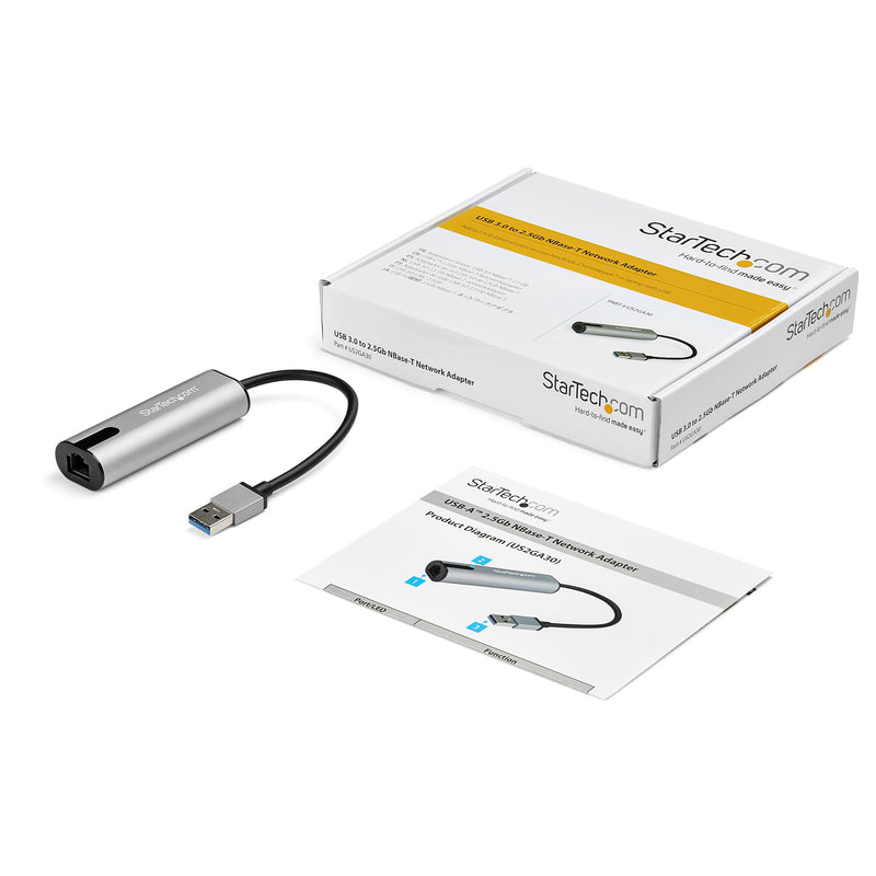 StarTech.com 2.5GbE USB-A auf Netzwerk Adapter - USB-A 3.0 2.5/1Gbit/s Multigeschwindigkeits Gigabit NIC - USB 3.1 Laptop auf RJ45/LAN - Lenovo X1 Carbon, HP EliteBook/ Zbook