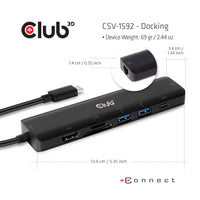 CLUB3D USB type C 7in1 Hub HDMI 4K60Hz SD TF Card slot 2x USB Type A USB Type C PD RJ45