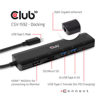 CLUB3D USB type C 7in1 Hub HDMI 4K60Hz SD TF Card slot 2x USB Type A USB Type C PD RJ45