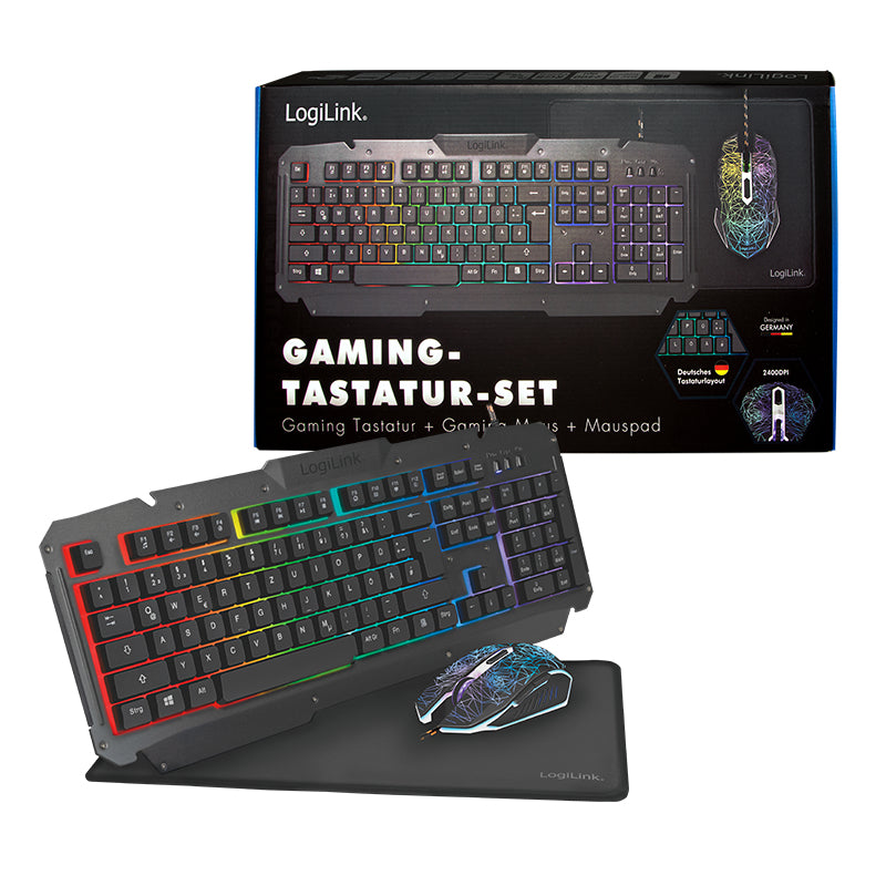 LogiLink ID0185 Keyboard Mouse included Gaming USB QWERTY English Black
