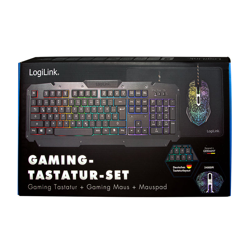 LogiLink ID0185 Keyboard Mouse included Gaming USB QWERTY English Black