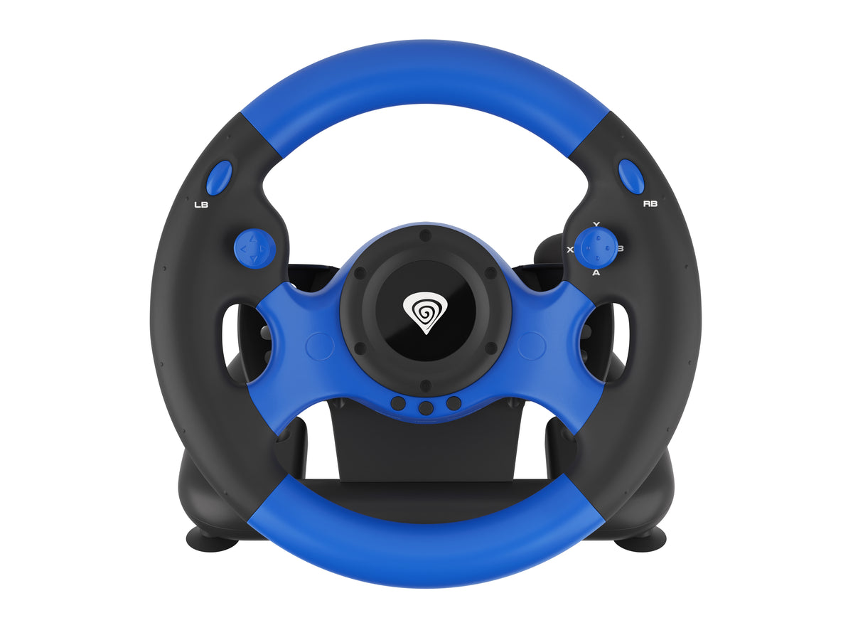GENESIS Seaborg 350 Schwarz, Blau USB Lenkrad + Pedale Nintendo Switch, PC, PlayStation 4, Playstation 3, Xbox 360, Xbox One, Xbox Series S, Xbox Series X