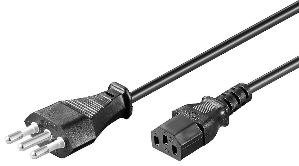 Microconnect PE100418 Stromkabel Schwarz 1,8 m Netzstecker Typ L C13-Koppler