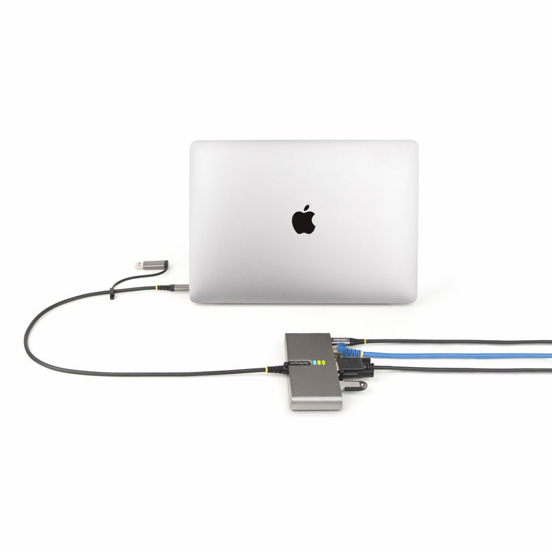 StarTech.com 2-Port USB-C Hub mit Ethernet und RS232 Port,USB-A Adapter, Ladefunktion 100W Power Delivery Pass-Through, 2x USB-A 5Gbps, Gigabit LAN, RS232 Seriell (FTDI)