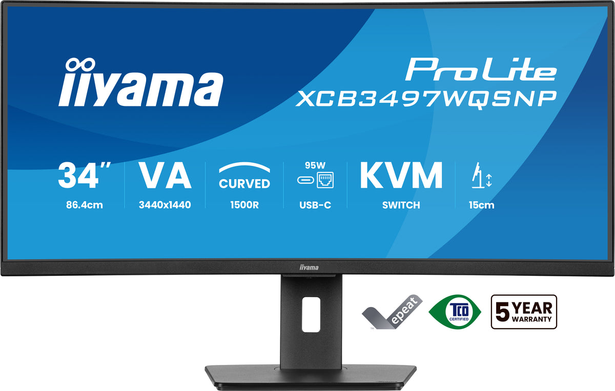 iiyama ProLite XCB3497WQSNP-B1 Computerbildschirm 86,4 cm (34") 3440 x 1440 Pixel UltraWide Quad HD LED Schwarz