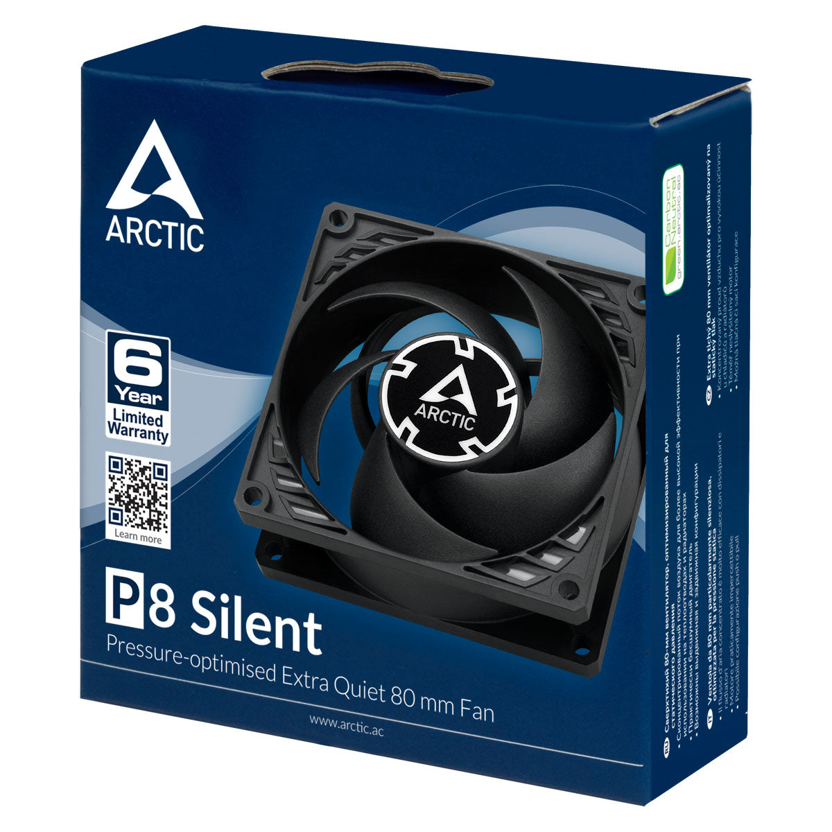 ARCTIC P8 Silent - Besonders leiser 80 mm Lüfter optimiert für statischen Druck