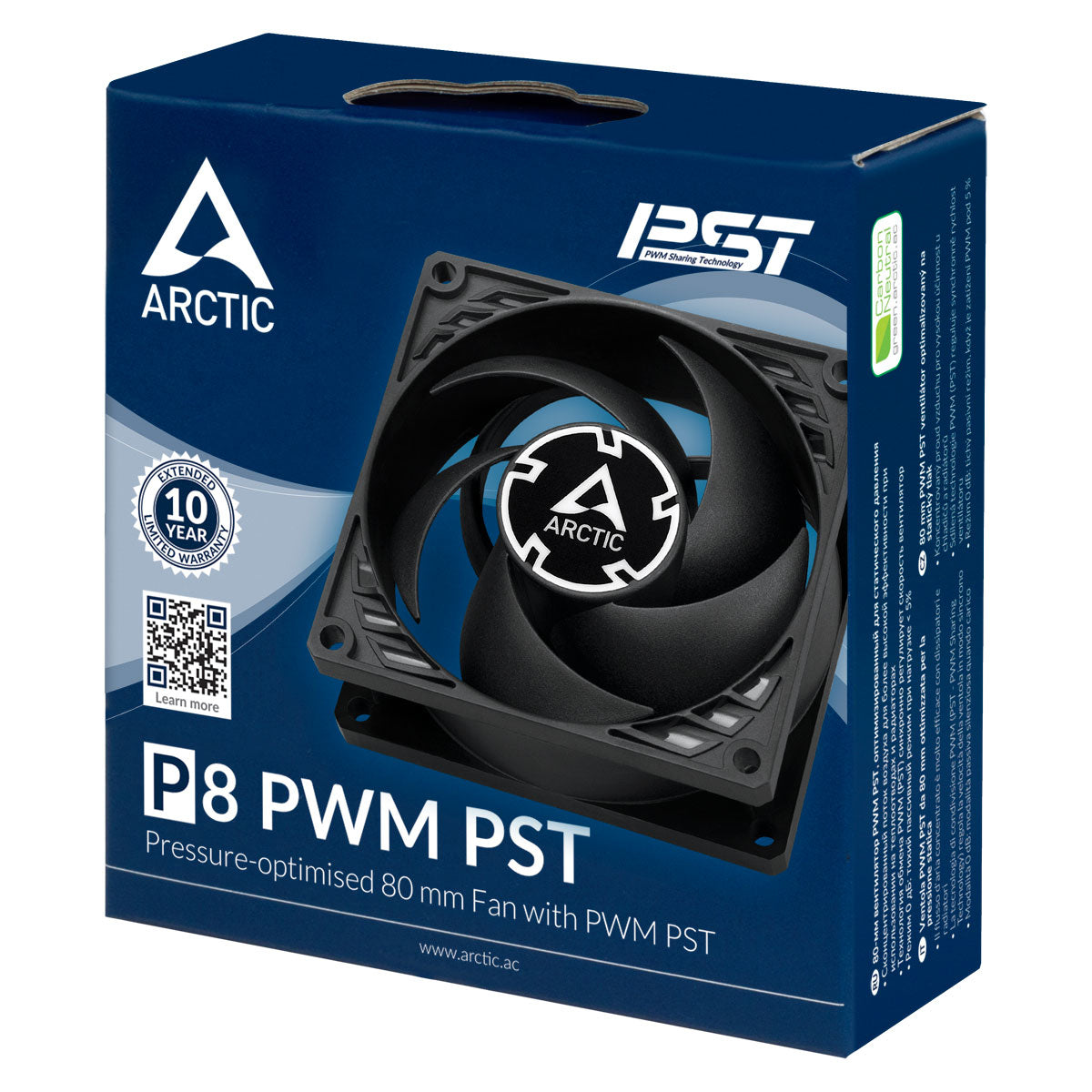 ARCTIC P8 PWM PST - 80 mm PWM PST Lüfter optimiert für statischen Druck