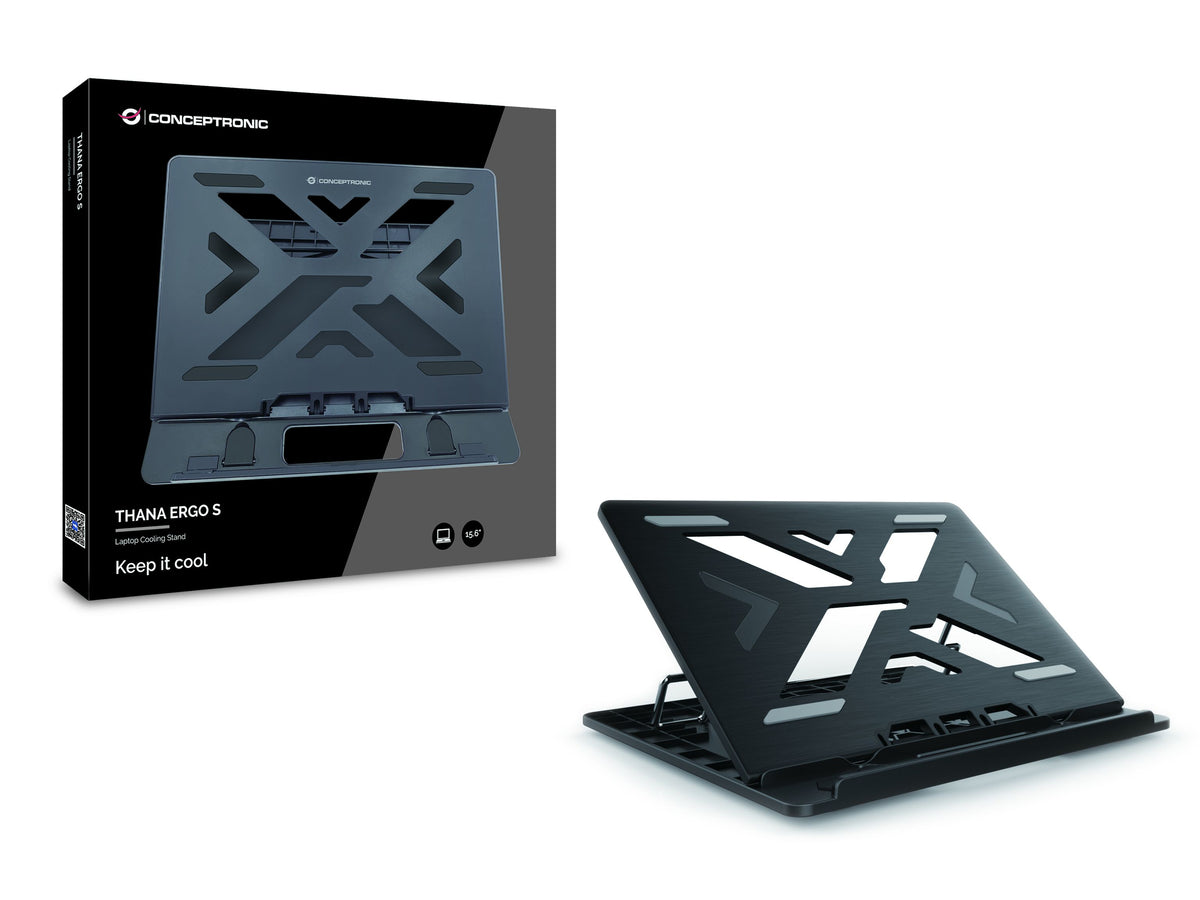 Conceptronic ERGO Laptop Cooling Stand Laptop-Ständer Schwarz 39,6 cm (15.6")