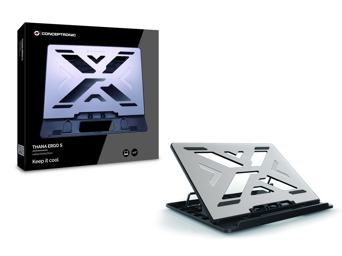 Conceptronic THANA ERGO S, Laptop Cooling Stand Laptop-Ständer Grau 39,6 cm (15.6")