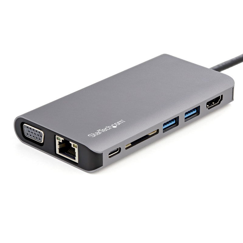 StarTech.com USB-C Multiport Adapter - USB-C Mini Reisedock mit 4K HDMI oder 1080p VGA - 3x USB 3.0-Hub, SD, GbE, Audio, 100W PD Pass-Through - Tragbare Dockingstation für Laptop/Tablet