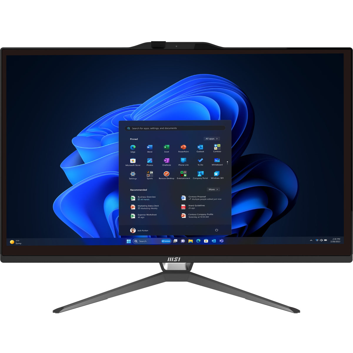 MSI Pro AP222T 14M-428FR Intel® Core™ i5 i5-14400 54,6 cm (21.5") 1920 x 1080 Pixel Touchscreen All-in-One-PC 8 GB DDR4-SDRAM 500 GB SSD Windows 11 Pro Wi-Fi 6E (802.11ax) Schwarz