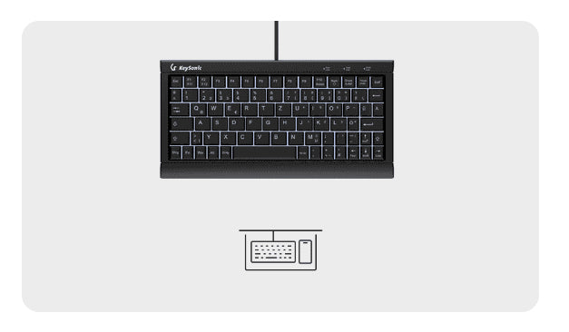 KeySonic KSK-3011ELC (DE), Super-Mini Tastatur, integrierter Numernblock black, Combo